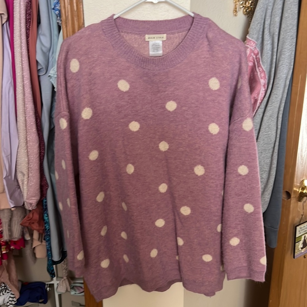 Purple polka dot sweater